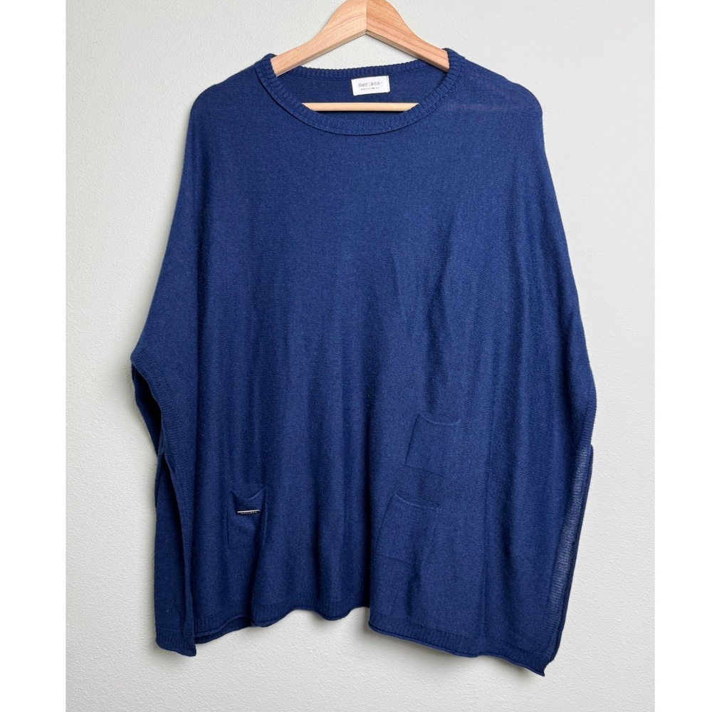 Mersea Catalina Sweater Oversized Crewneck Coastal Travel Blue OS One Size